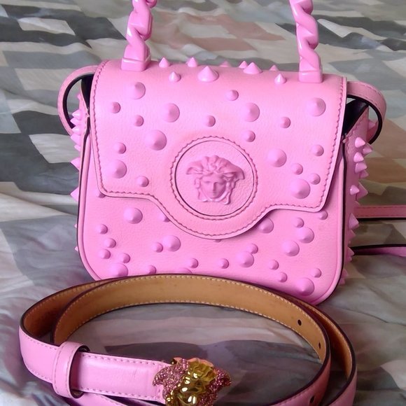 Versace Mini Pointed Studded Bag The Medusa and Versace La Medusa Leather Belt - Picture 3 of 4